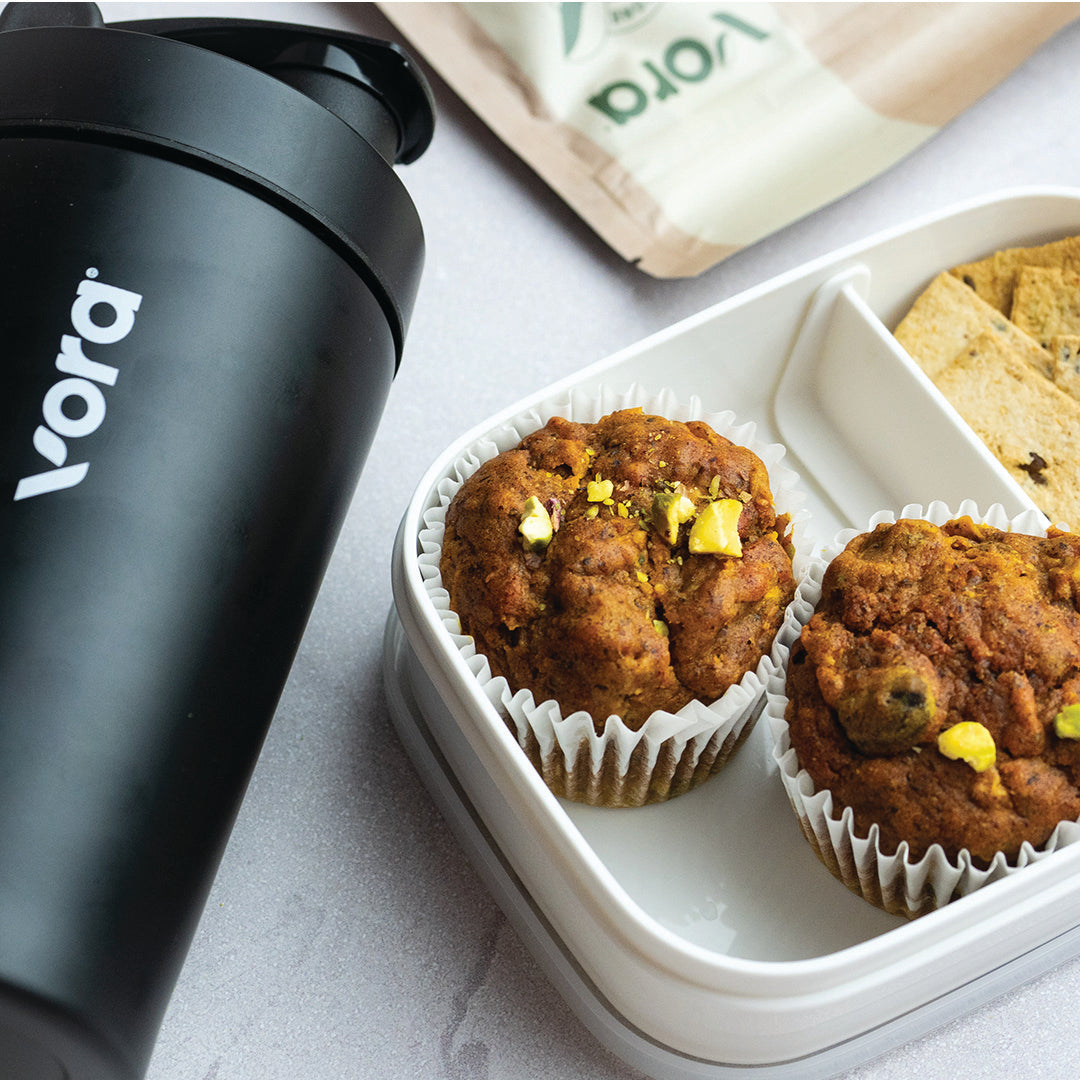 Carrot and Pistachio Protein Muffins