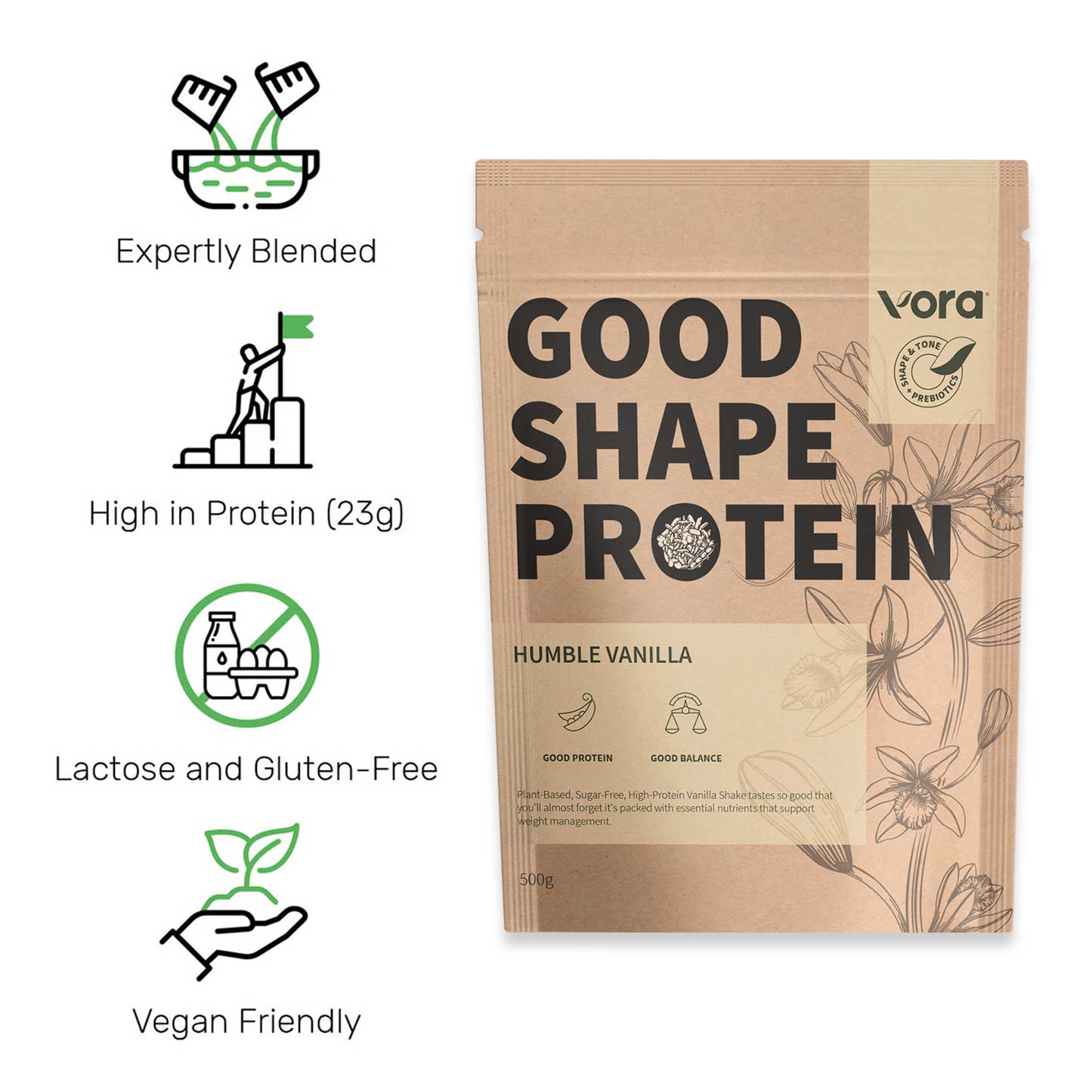 
                  
                    GOOD SHAPE PROTEIN - Humble Vanilla - 500g
                  
                